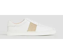 Studded leather sneakers - White