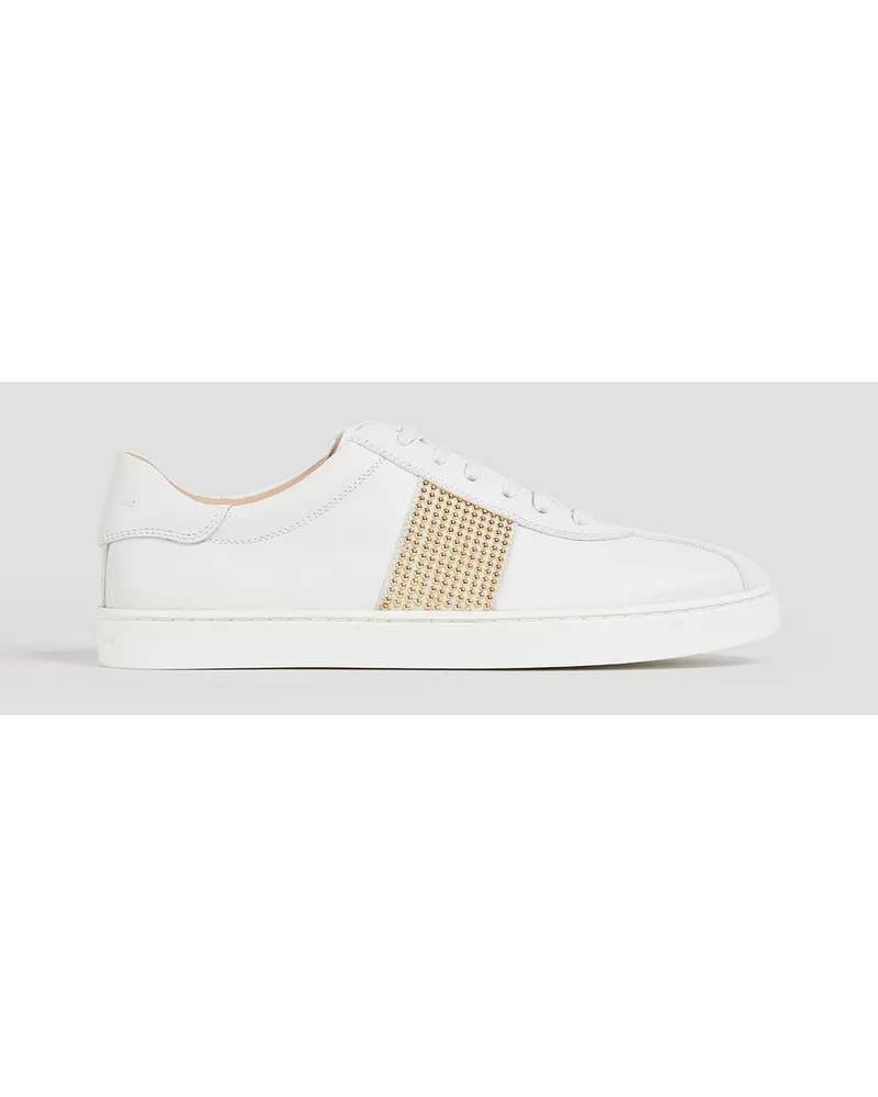 Gianvito Rossi Studded leather sneakers - White White