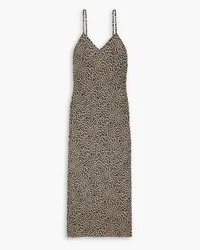 Norma Kamali Leopard-print crepe midi slip dress - Animal print Animal