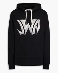 J.W.Anderson Printed cotton-fleece hoodie - Black Black