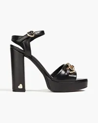 Moschino Chain-embellished faux leather sandals - Black Black