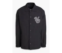 Embroidered shell jacket - Black
