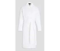 Stretch-cotton piqué shirt dress - White