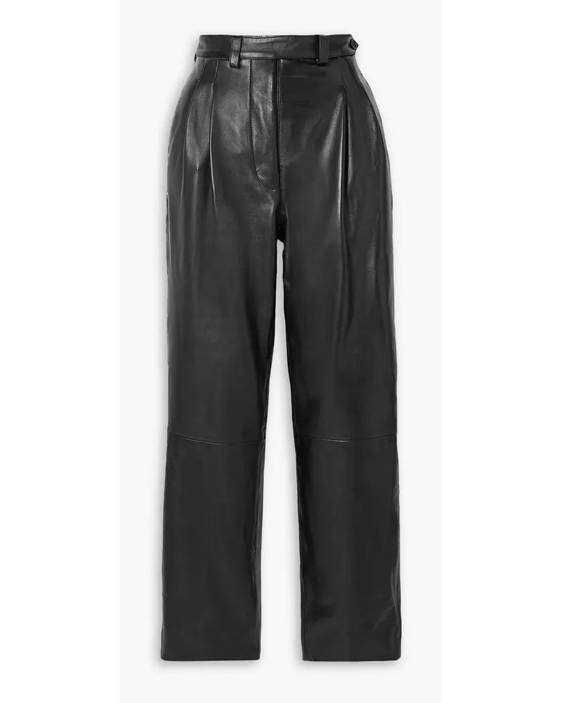 Giuliva Heritage Collection Cornelia leather straight-leg pants - Black Black