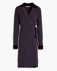 Diane von Furstenberg Charissa jacquard-knit wrap dress - Blue Blue