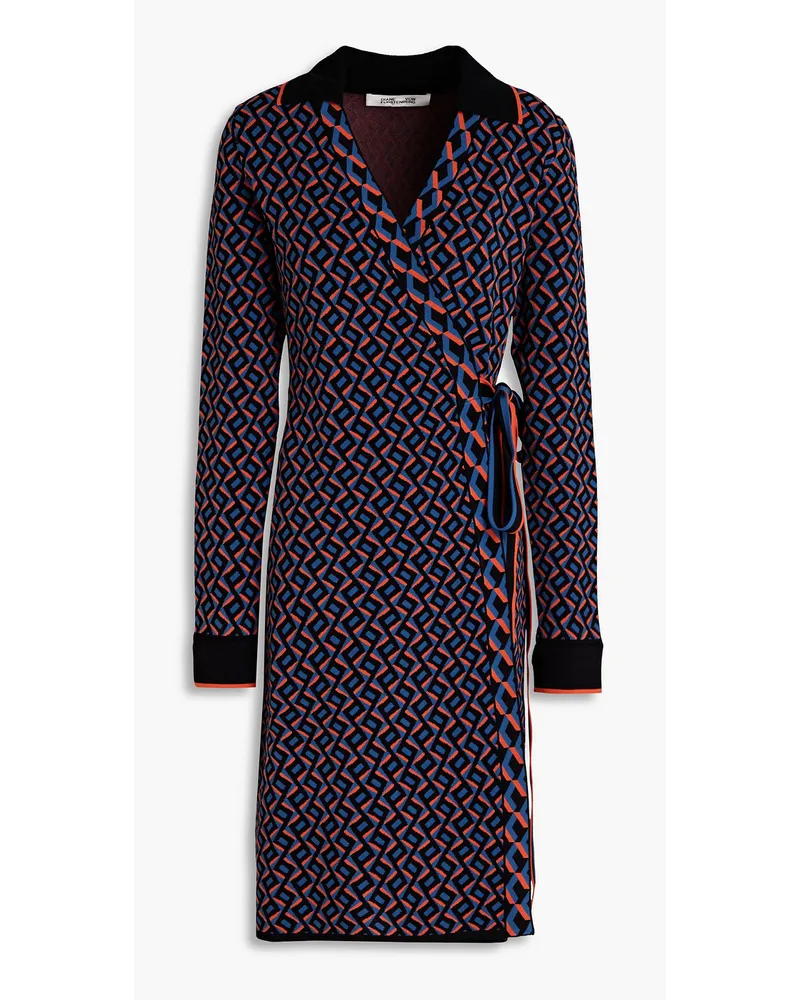 Diane von Furstenberg Charissa jacquard-knit wrap dress - Blue Blue