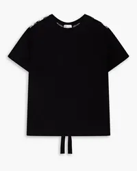 RED Valentino Checked taffeta and cotton-jersey T-shirt - Black Black