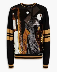 Dolce & Gabbana Sequin-embellished silk-blend sweater - Black Black