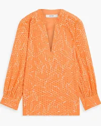 Joie Perci printed broderie anglaise cotton top - Orange Orange