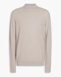 Giorgio Armani Jacquard-knit wool-blend turtleneck sweater - Neutral Neutral