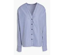 Jordan striped cotton-poplin shirt - Blue