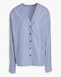 Sandro Striped cotton-poplin shirt - Blue Blue