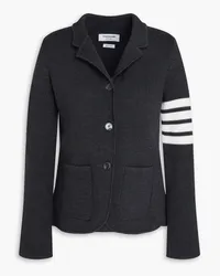 Thom Browne Striped waffle-knit wool-blend blazer - Gray Gray