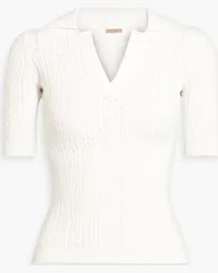 Adam Lippes Pointelle-knit polo sweater - White White