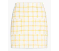 Checked cotton mini skirt - Yellow