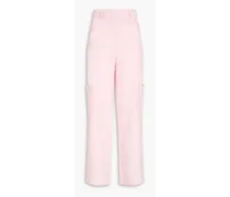 Cotton-poplin wide-leg pants - Pink