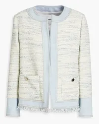 Sandro Denim-trimmed tweed jacket - White White