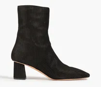 Tess 60 ribbed suede ankle boots - Black