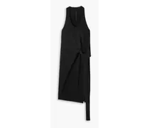 Anaelle draped knotted woven midi dress - Black
