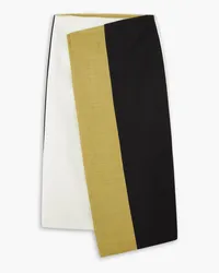 GAUCHERE Valia color-block wool-crepe wrap skirt - Black Black