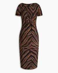 Chiara Boni Cahetel printed twisted scuba midi dress - Animal print Animal