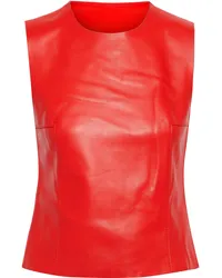 Acne Studios Lara leather and ribbed-knit top - Red Red