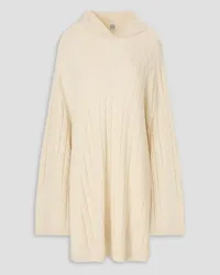 Totême Oversized cable-knit wool and cashmere-blend turtleneck sweater - White White