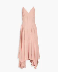 TOVE Maren gathered silk-crepon midi dress - Pink Pink