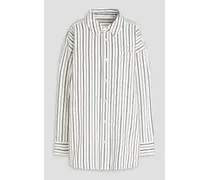 Striped cotton jacket - White