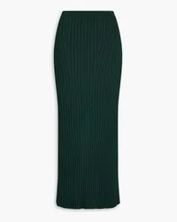 GALVAN Ribbed-knit midi pencil skirt - Green Green