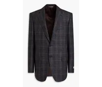 Checked wool-tweed blazer - Gray