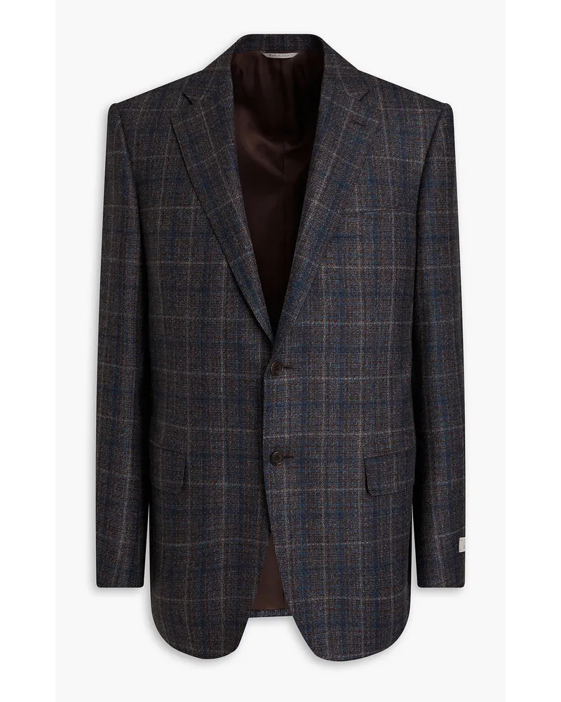 Canali Checked wool-tweed blazer - Gray Gray