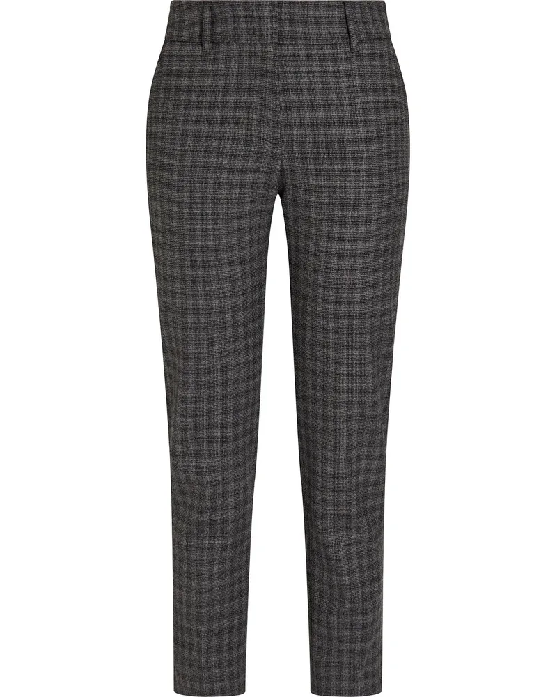 Piazza Sempione Checked wool-blend slim-leg pants - Gray Gray