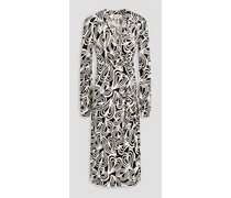Bogna wrap-effect printed Lyocell and wool-blend jersey dress - White