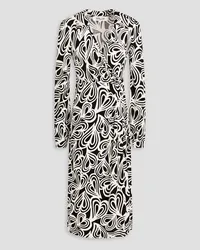 Diane von Furstenberg Bogna wrap-effect printed Lyocell and wool-blend jersey dress - White White