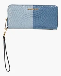 Michael Kors Faux croc-effect leather wallet - Blue Blue