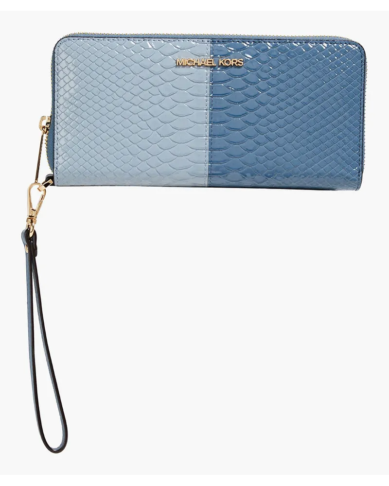 Michael Kors Faux croc-effect leather wallet - Blue Blue