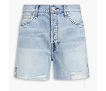 Distressed denim shorts - Blue