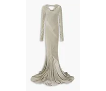 Glenda gathered velvet gown - Gray