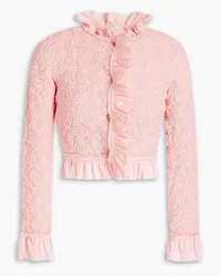 Alexander Wang Ruffled shirred satin-jersey jacket - Pink Pink