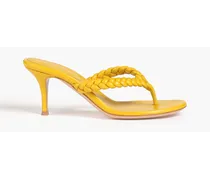 Gianvito Rossi Tropea braided leather sandals - Yellow Yellow