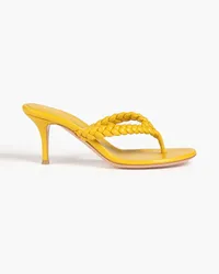 Gianvito Rossi Tropea braided leather sandals - Yellow Yellow