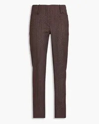 Victoria Beckham Herringbone wool straight-leg pants - Burgundy Burgundy