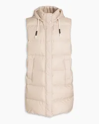 Brunello Cucinelli Bead-embellished quilted shell down vest - Neutral Neutral