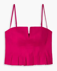 Reformation Shia cropped stretch-organic cotton peplum camisole - Pink Pink