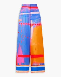 Roksanda Ilincic Renya printed silk-twill wide-leg pants - Blue Blue