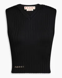 Marni Ribbed-knit top - Black Black