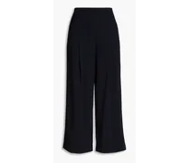 Cropped crinkled satin culottes - Blue
