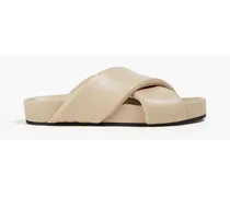 Padded leather sandals - Neutral