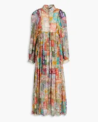 Zimmermann Gathered floral-print georgette midi dress - Green Green